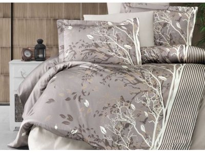 Постельное белье First Choice - Living Brown (Турция), евро комплект